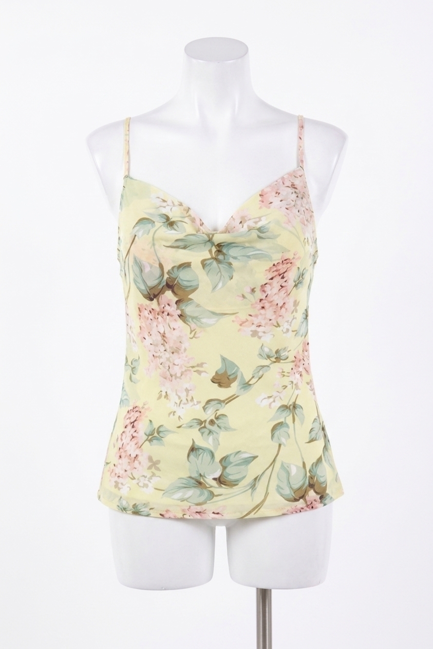 NEW PAPARAZZI georgette floral cami tank top in yellow